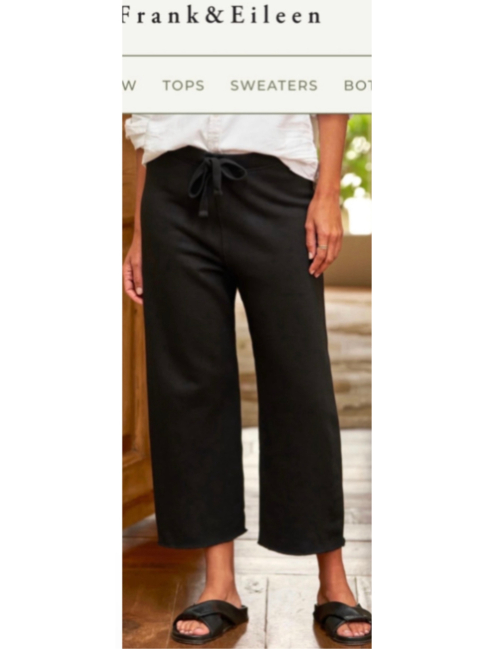 Frank & Eileen Black Wide Leg Catherine Sweatpants Size M New Overstock!